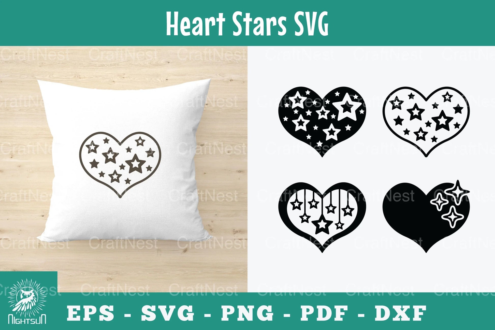 Heart Stars Silhouette Clipart Bundle - CraftNest - Digital Crafting and Art