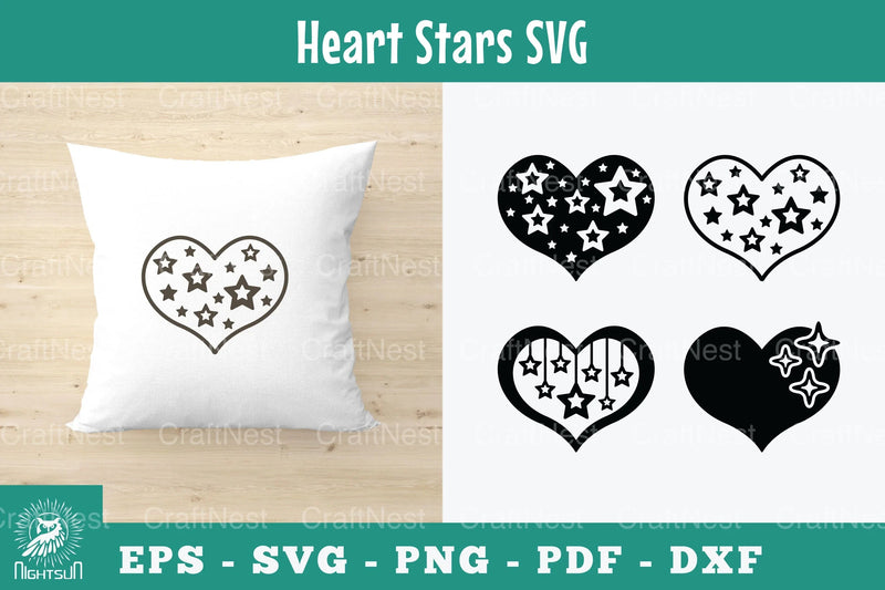 Heart Stars Silhouette Clipart Bundle - CraftNest - Digital Crafting and Art