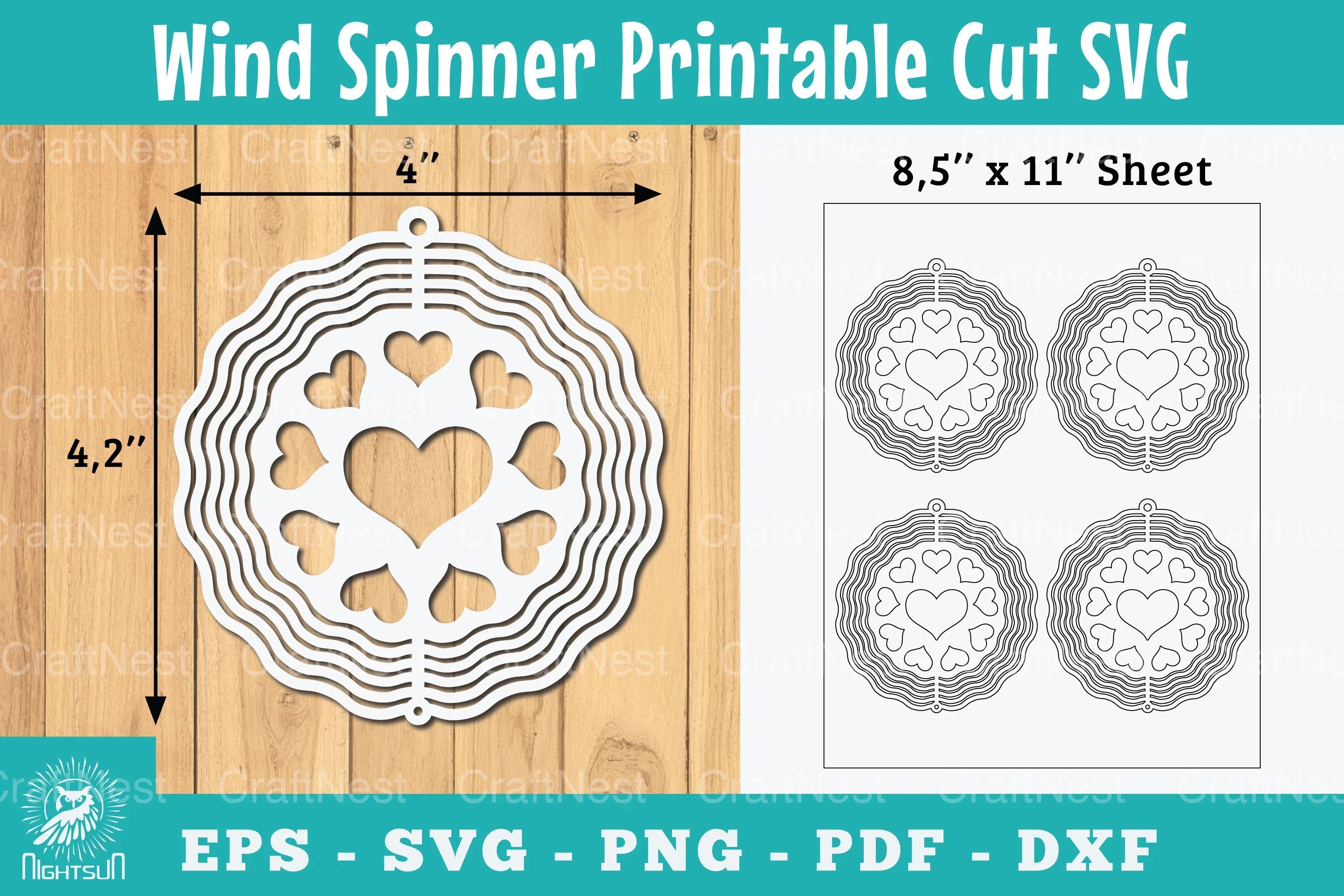 Heart Wind Spinner SVG Bundle - CraftNest - Digital Crafting and Art