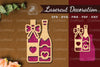 Heart Wine Bottle Laser Cut Decoration Clipart Bundle