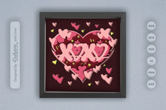 Heart Xoxo Valentine Papercut SVG Bundle - CraftNest - Digital Crafting and Art