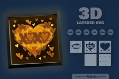 Heart Xoxo Valentine Papercut SVG Bundle - CraftNest - Digital Crafting and Art