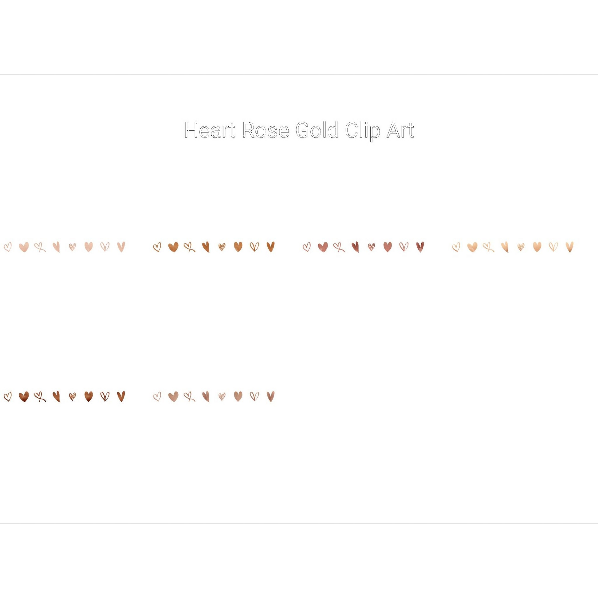Rose Gold Heart Clipart - CraftNest - Digital Crafting and Art