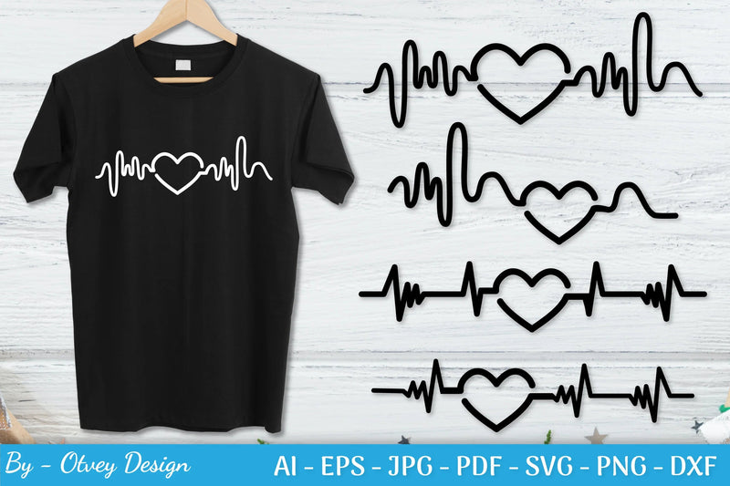 Heartbeat Love Line Design SVG Bundle - CraftNest - Digital Crafting and Art