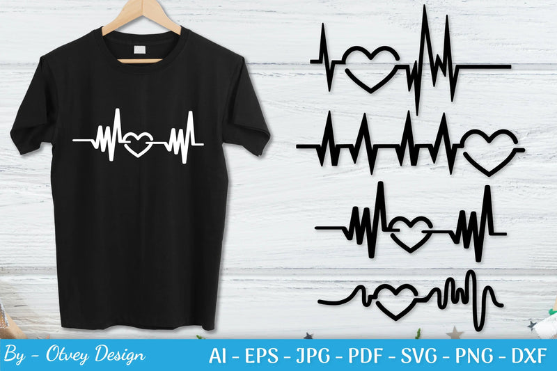 Heartbeat Love Line Design SVG Bundle - CraftNest - Digital Crafting and Art