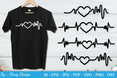 Heartbeat Love Line Design SVG Bundle - CraftNest - Digital Crafting and Art