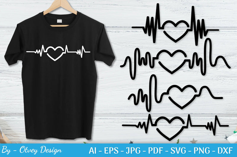 Heartbeat Love Line Design SVG Bundle - CraftNest - Digital Crafting and Art