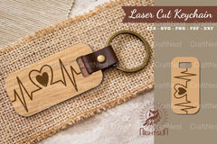 Heartbeat Laser Cut Keychain Bundle - CraftNest - Digital Crafting and Art