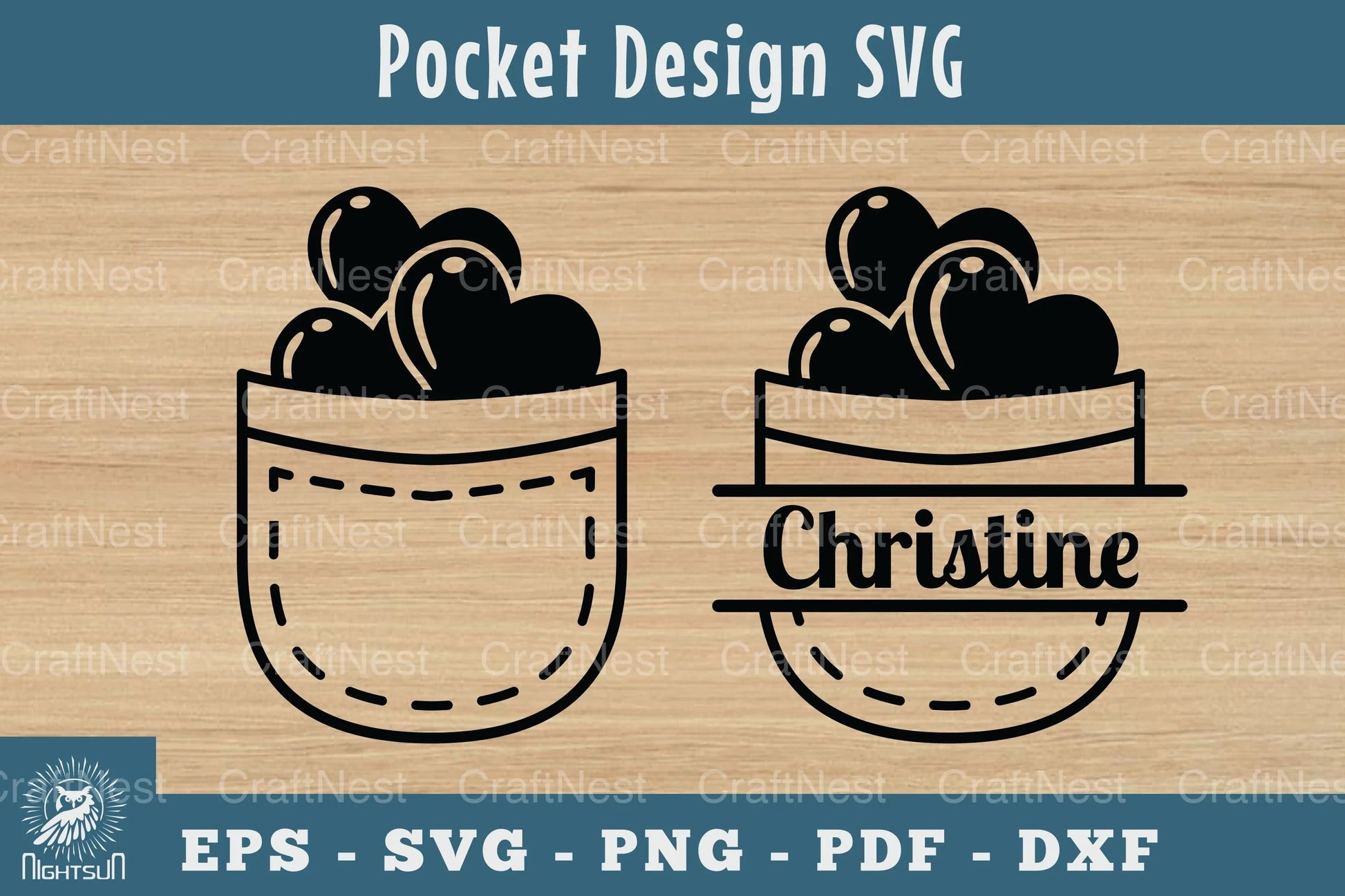 Heart in Pocket Silhouette Design Clipart Bundle - CraftNest - Digital Crafting and Art