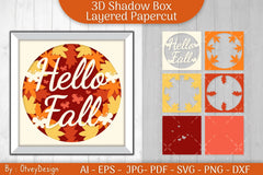 Hello Fall 3D Layered Shadow Box SVG Bundle - CraftNest - Digital Crafting and Art