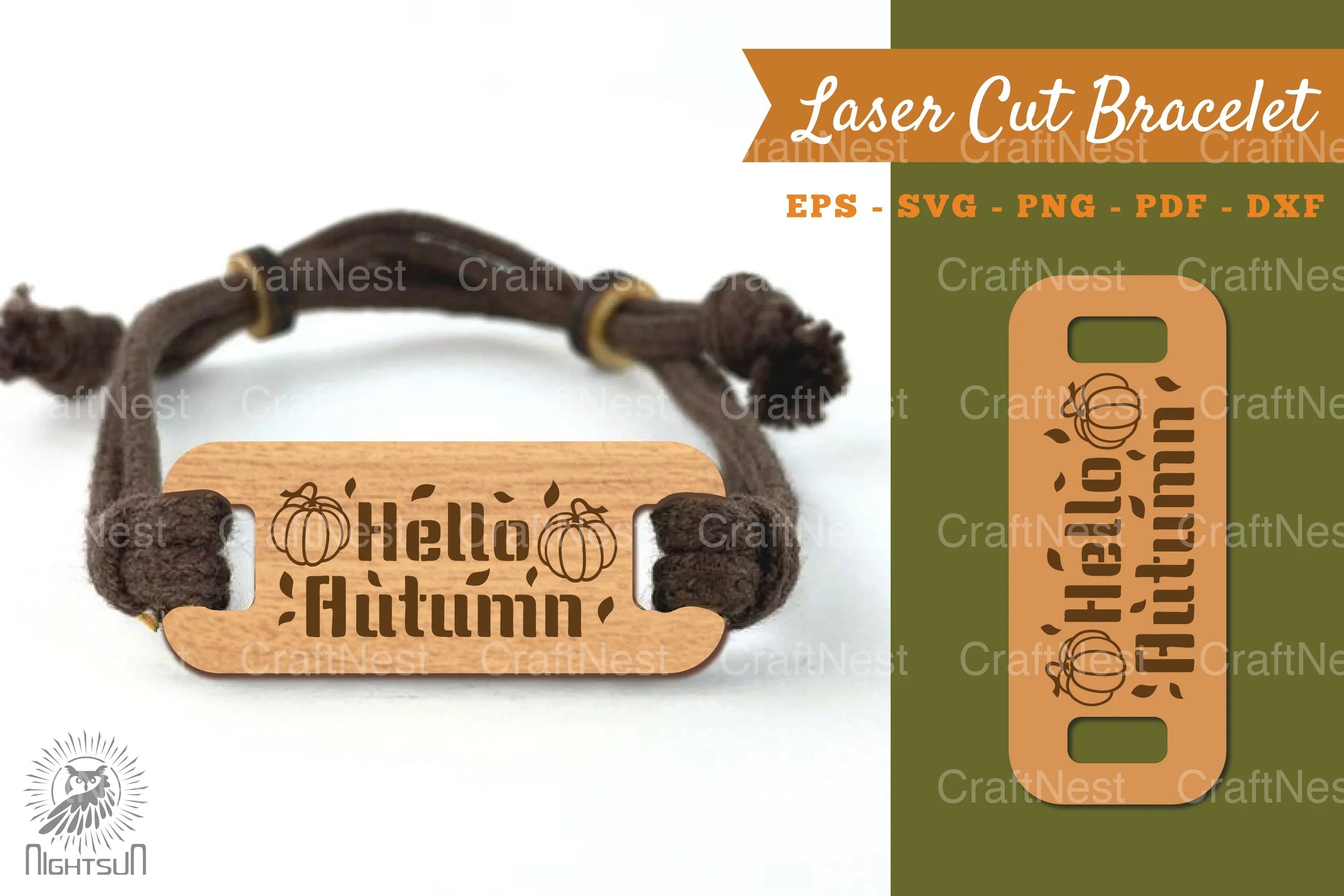 Hello Autumn Laser Cut Bracelet SVG Design Bundle - CraftNest - Digital Crafting and Art