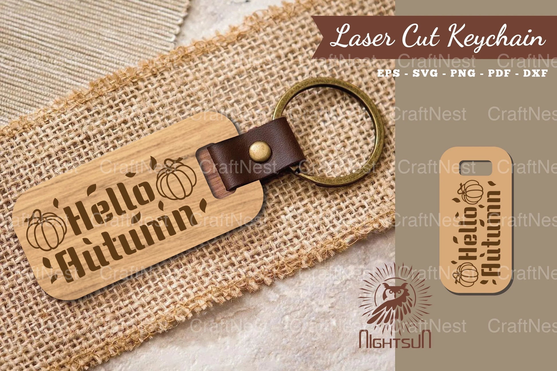Hello Autumn Laser Cut Keychain Design Bundle - CraftNest - Digital Crafting and Art
