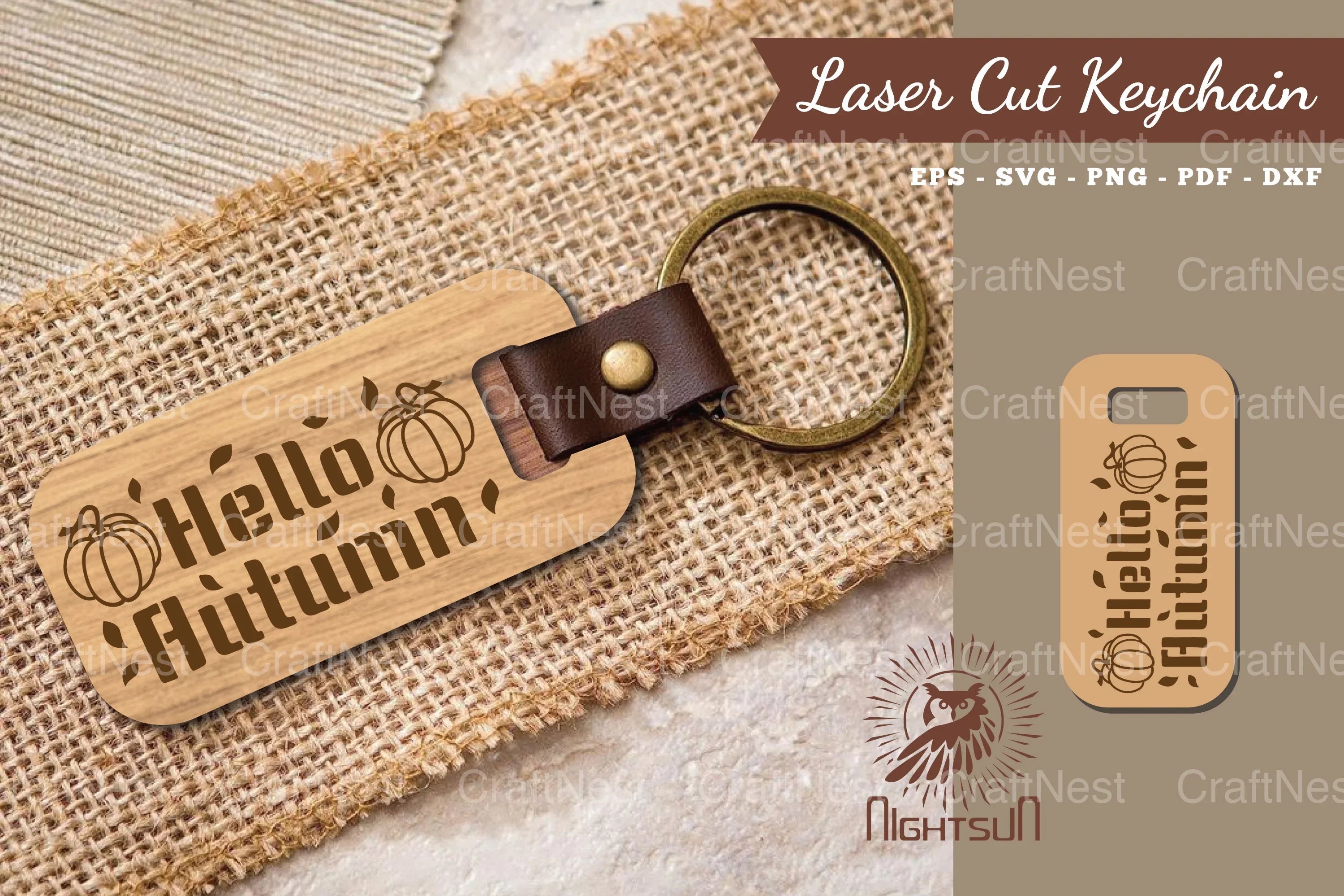 Hello Autumn Laser Cut Keychain Design Bundle - CraftNest - Digital Crafting and Art