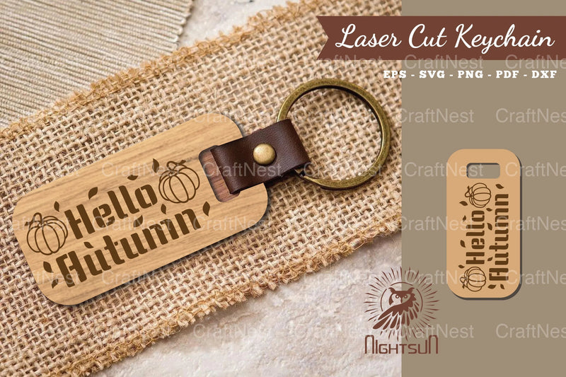 Hello Autumn Laser Cut Keychain Design Bundle - CraftNest - Digital Crafting and Art
