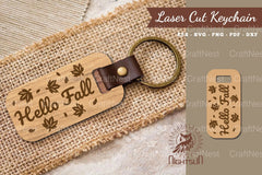 Hello Fall Laser Cut Keychain Design Bundle - CraftNest - Digital Crafting and Art