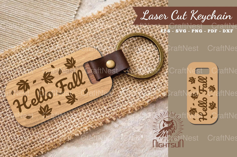 Hello Fall Laser Cut Keychain Design Bundle - CraftNest - Digital Crafting and Art