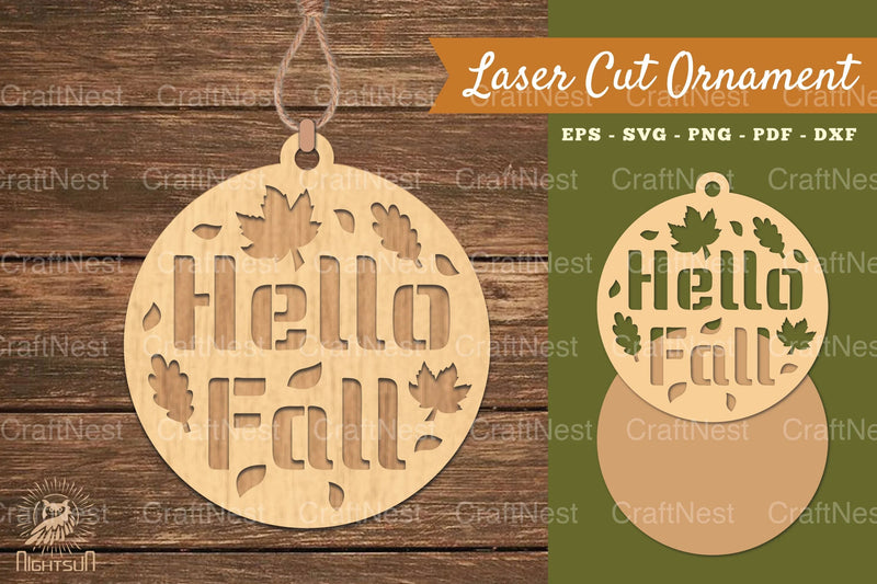 Hello Fall Laser Cut Ornament SVG Bundle - CraftNest - Digital Crafting and Art