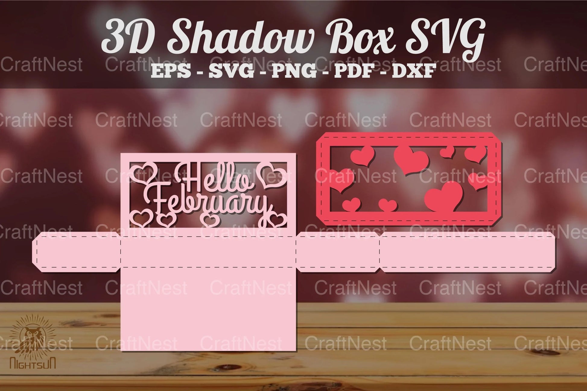 Hello February 3D Shadow Box Clipart Bundle - CraftNest - Digital Crafting and Art