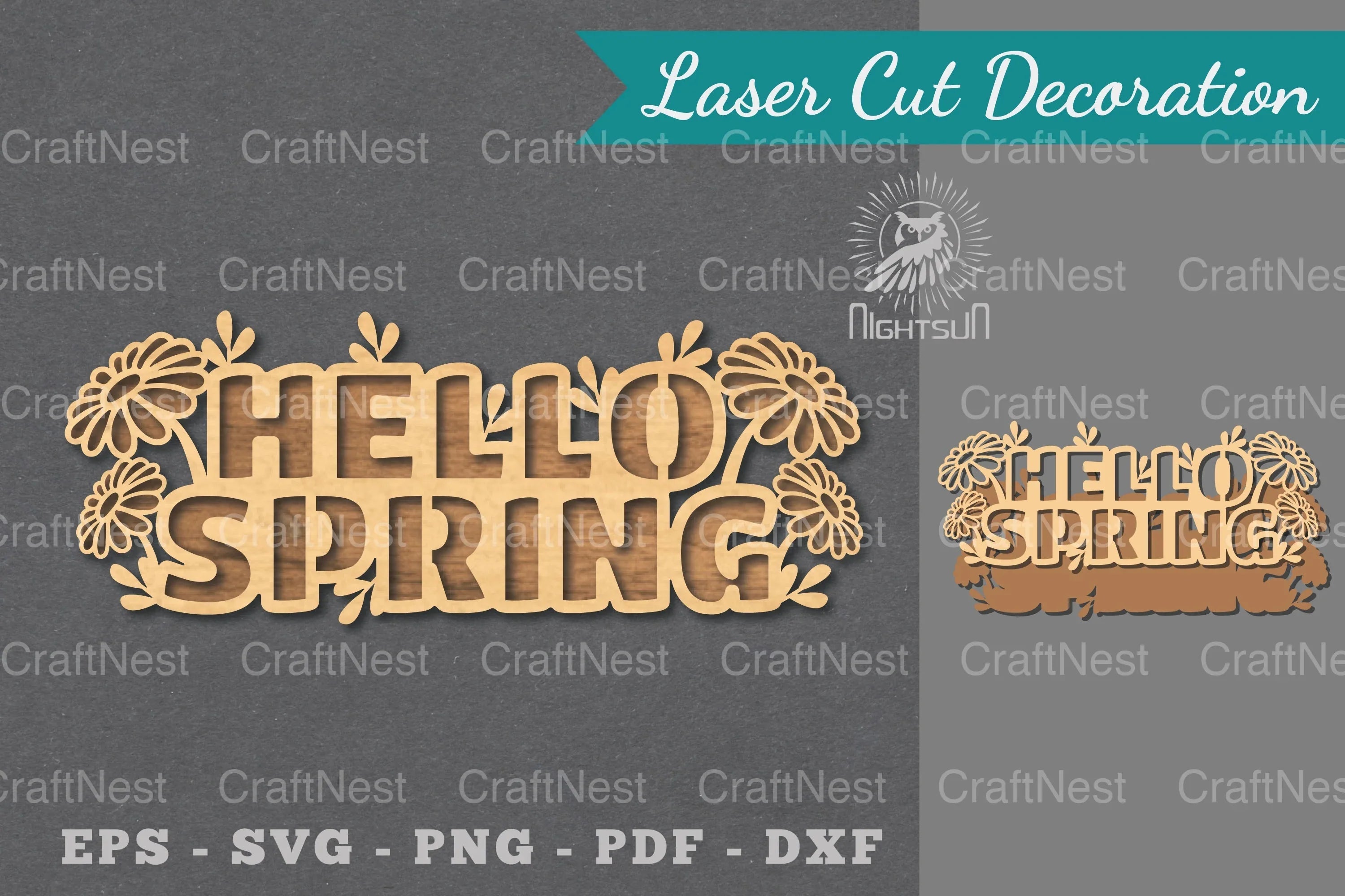 Hello Spring Laser Cut Sign Clipart Bundle - CraftNest - Digital Crafting and Art