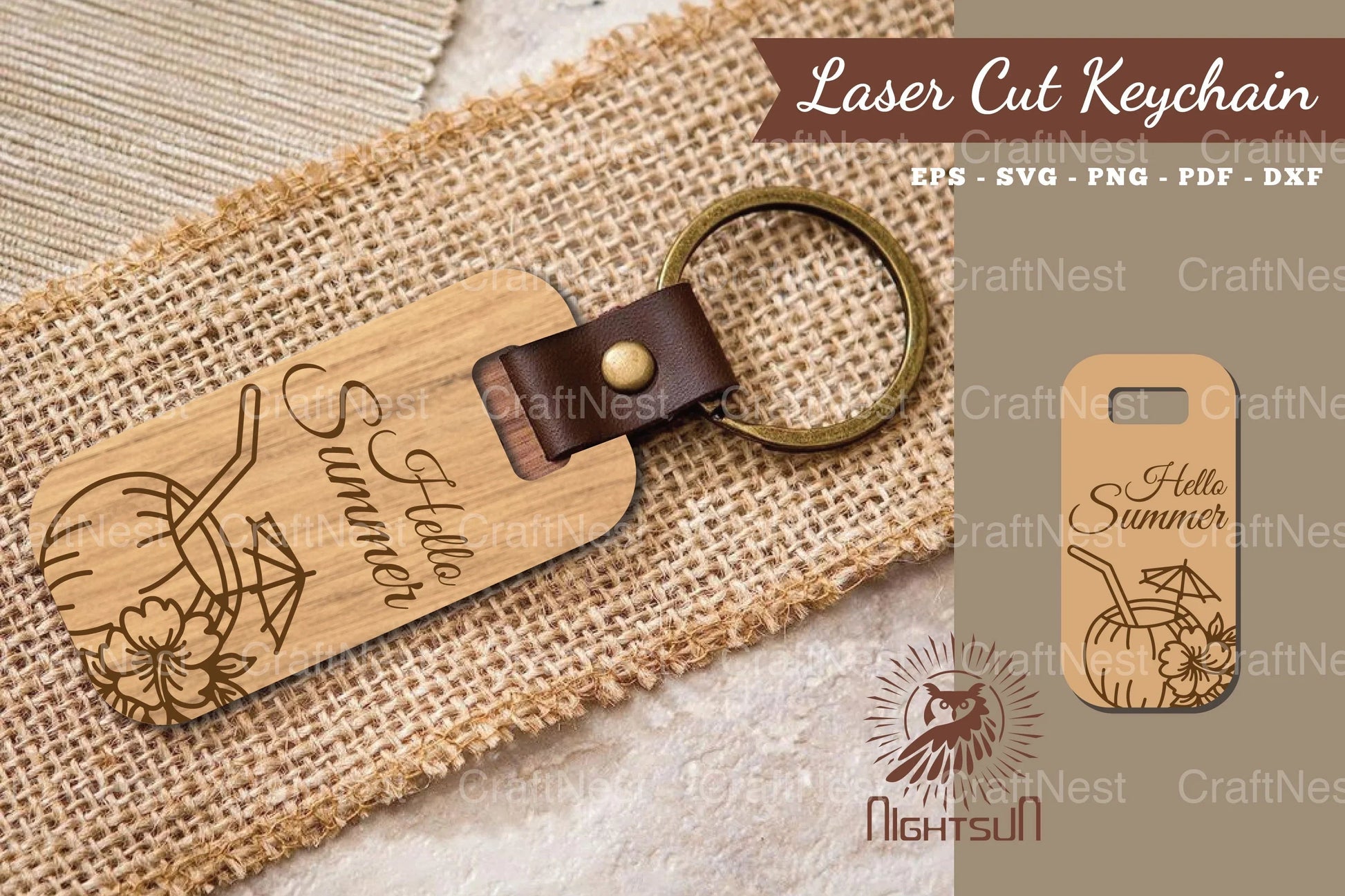 Hello Summer Laser Cut Keychain Design Bundle - CraftNest - Digital Crafting and Art