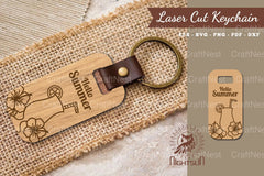 Hello Summer Laser Cut Keychain Design Bundle - CraftNest - Digital Crafting and Art