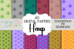 Hemp Leaves Seamless Digital Paper - CraftNest - Digital Crafting and Art