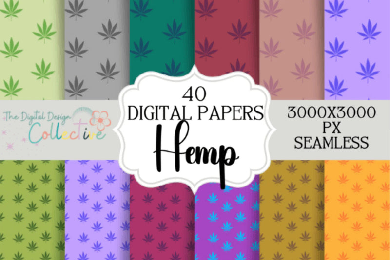 Hemp Leaves Seamless Digital Paper - CraftNest - Digital Crafting and Art