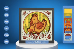 Hen and Chick Papercut SVG Bundle - CraftNest - Digital Crafting and Art