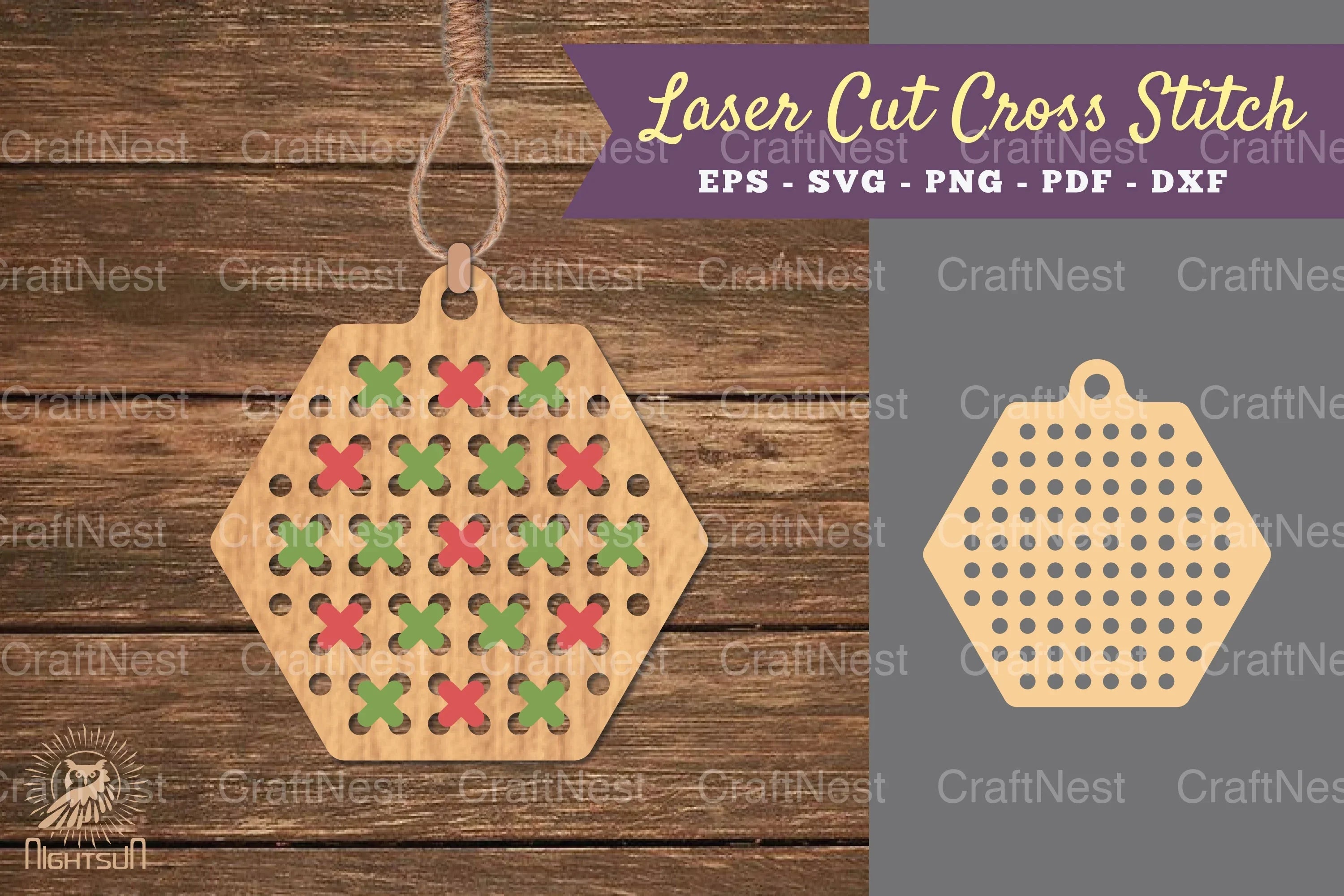 Hexagon Cut Cross Stitch SVG Bundle - CraftNest - Digital Crafting and Art