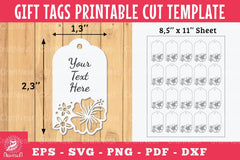 Hibiscus Flower Gift Tags Printable Bundle - CraftNest - Digital Crafting and Art