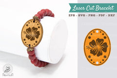 Hibiscus Flower Laser Cut Bracelet Clipart Bundle - CraftNest - Digital Crafting and Art