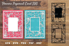 Hibiscus Flower Papercut Card Design Bundle - CraftNest - Digital Crafting and Art