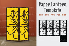 Hibiscus Flower Papercut Lantern Template Bundle - CraftNest - Digital Crafting and Art