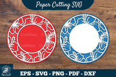 Hibiscus Flowers Papercut Circle Clipart Bundle - CraftNest - Digital Crafting and Art