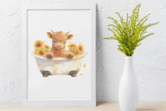 Highland Cows and Sunflowers Clipart Bundle - CraftNest - Digital Crafting and Art