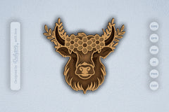 Highland Cow Floral Crown Laser Cut SVG Bundle - CraftNest - Digital Crafting and Art