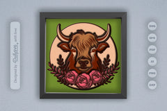 Highland Cow Floral Papercut SVG Bundle - CraftNest - Digital Crafting and Art