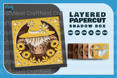 Highland Cow Floral Papercut SVG Bundle 1 - CraftNest - Digital Crafting and Art