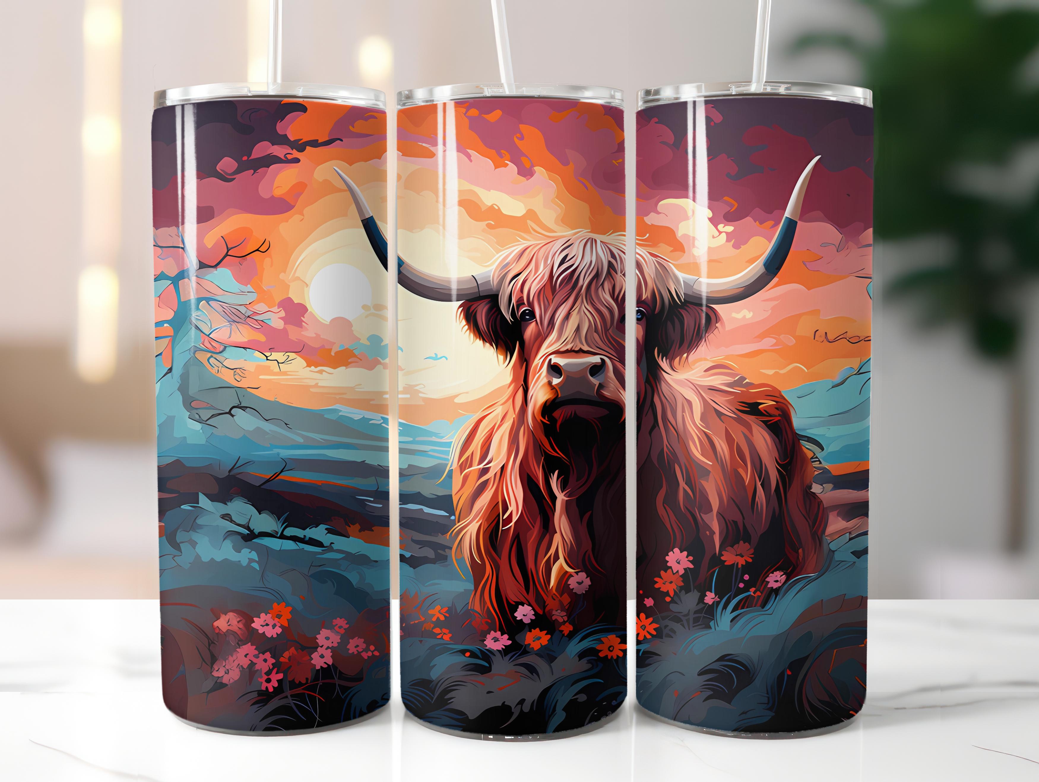 Highland Cow 4 Tumbler Wrap - CraftNest