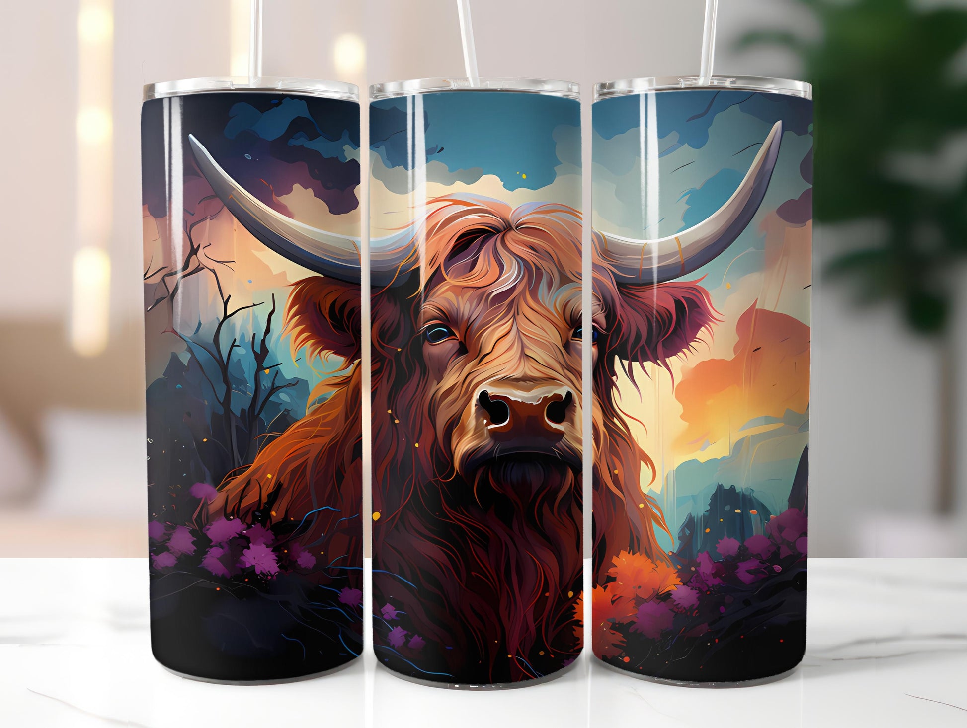 Highland Cow 3 Tumbler Wrap - CraftNest