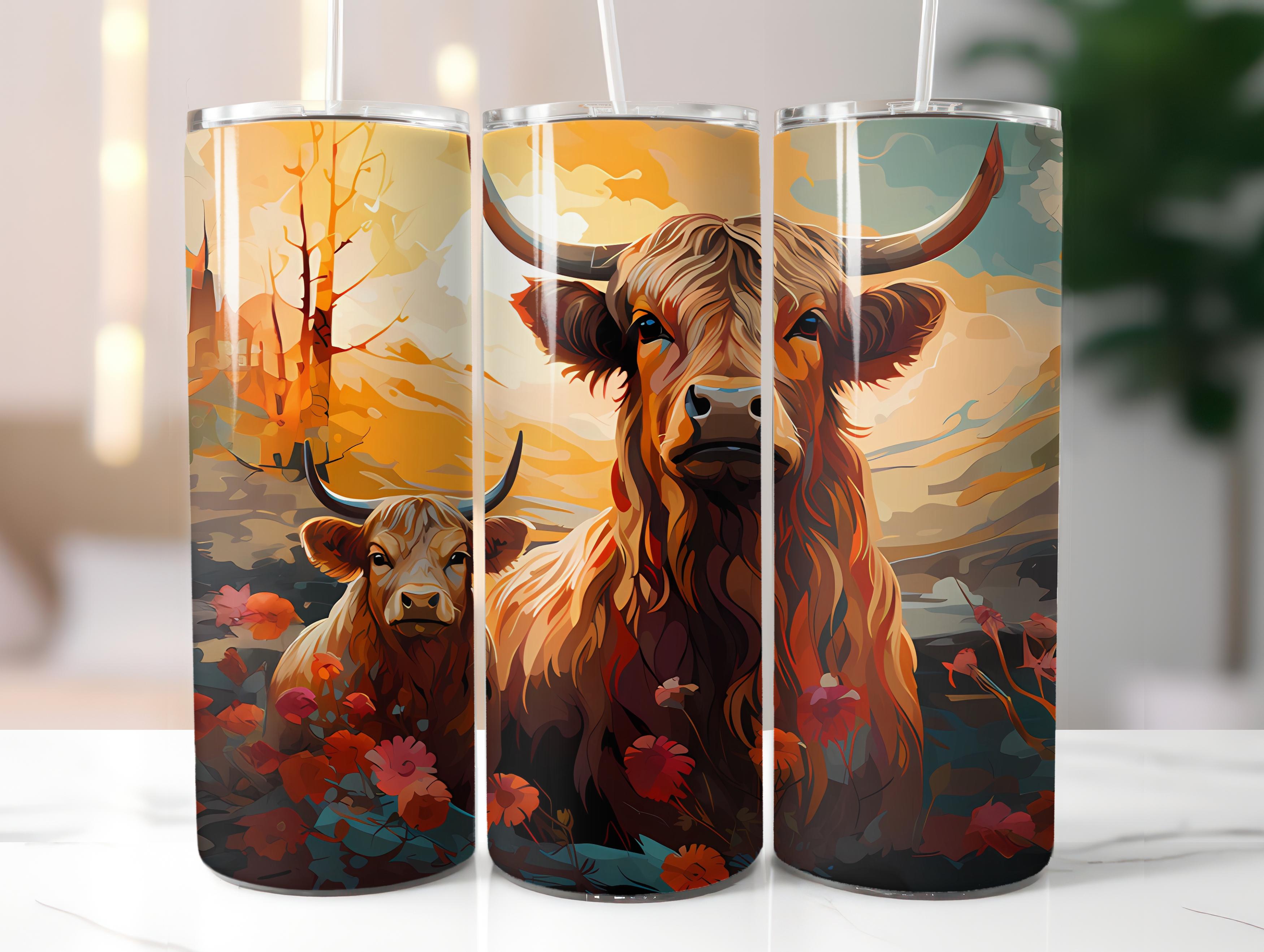 Highland Cow 4 Tumbler Wrap - CraftNest