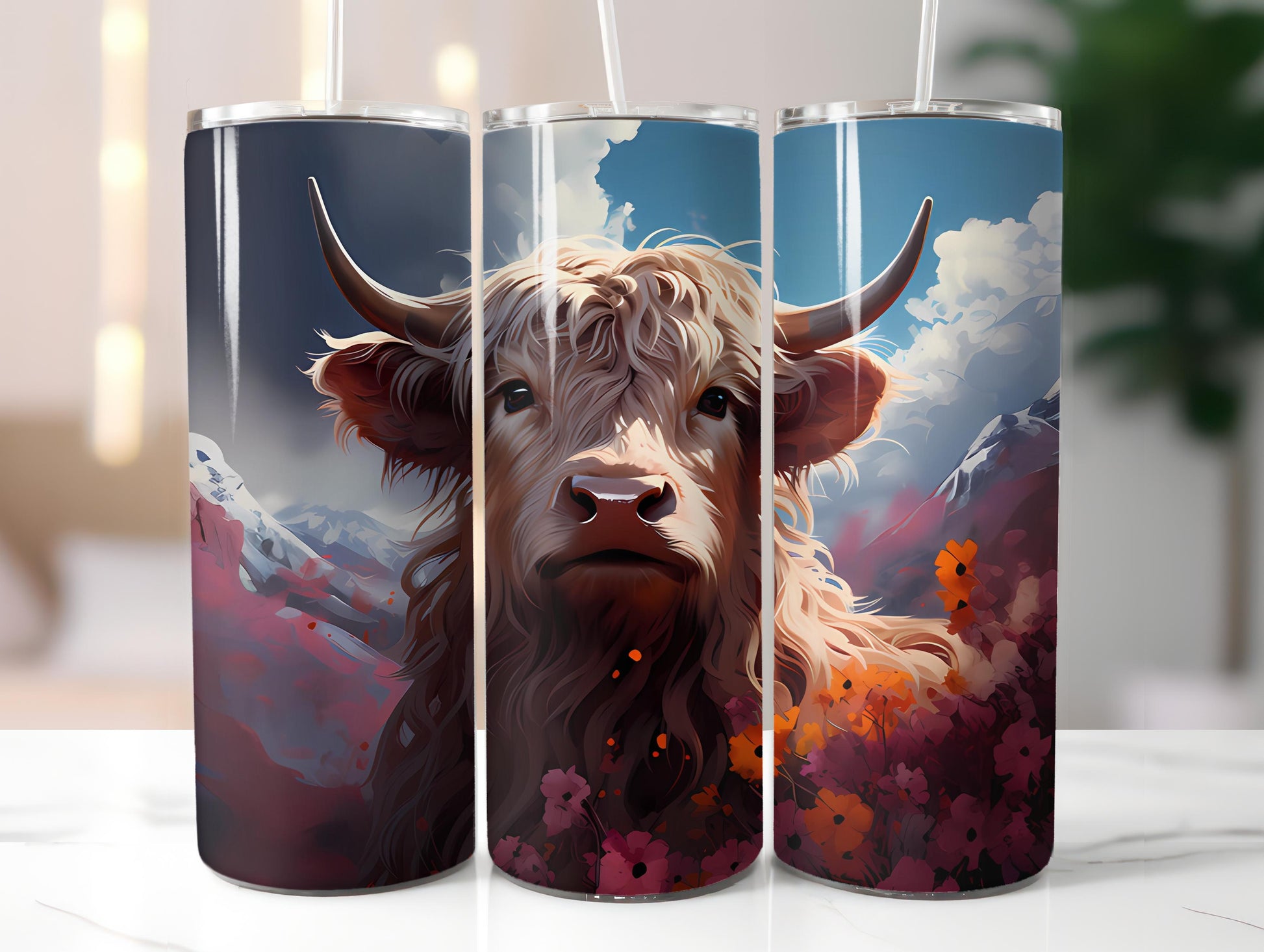 Highland Cow 3 Tumbler Wrap - CraftNest