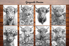 Highland Cow Easter Coloring Books - CraftNest