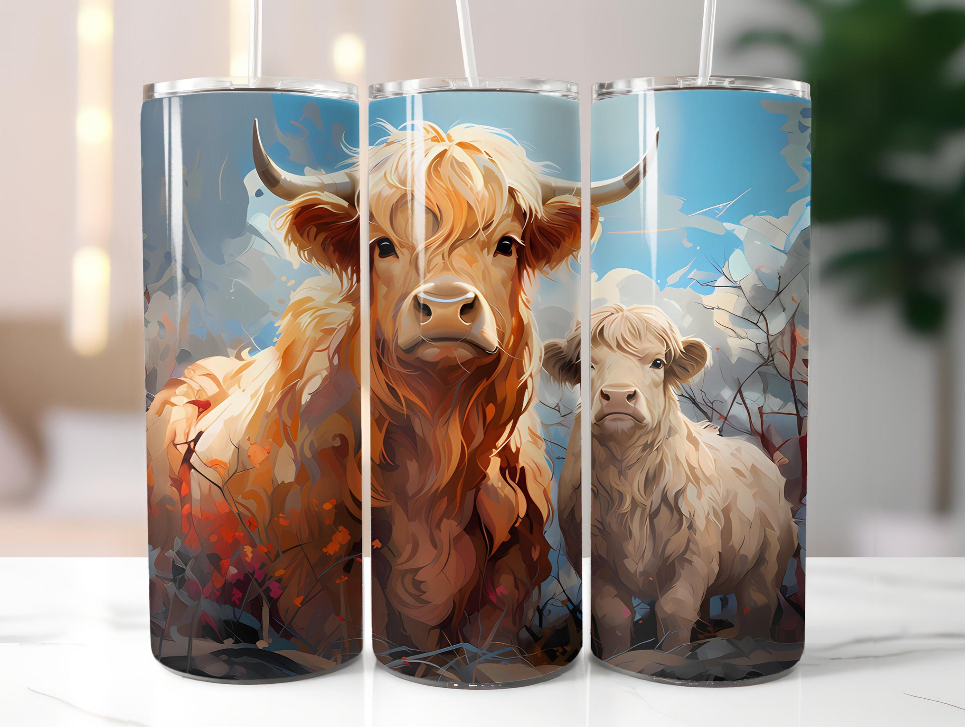 Highland Cow 4 Tumbler Wrap - CraftNest