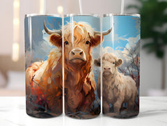 Highland Cow 4 Tumbler Wrap - CraftNest