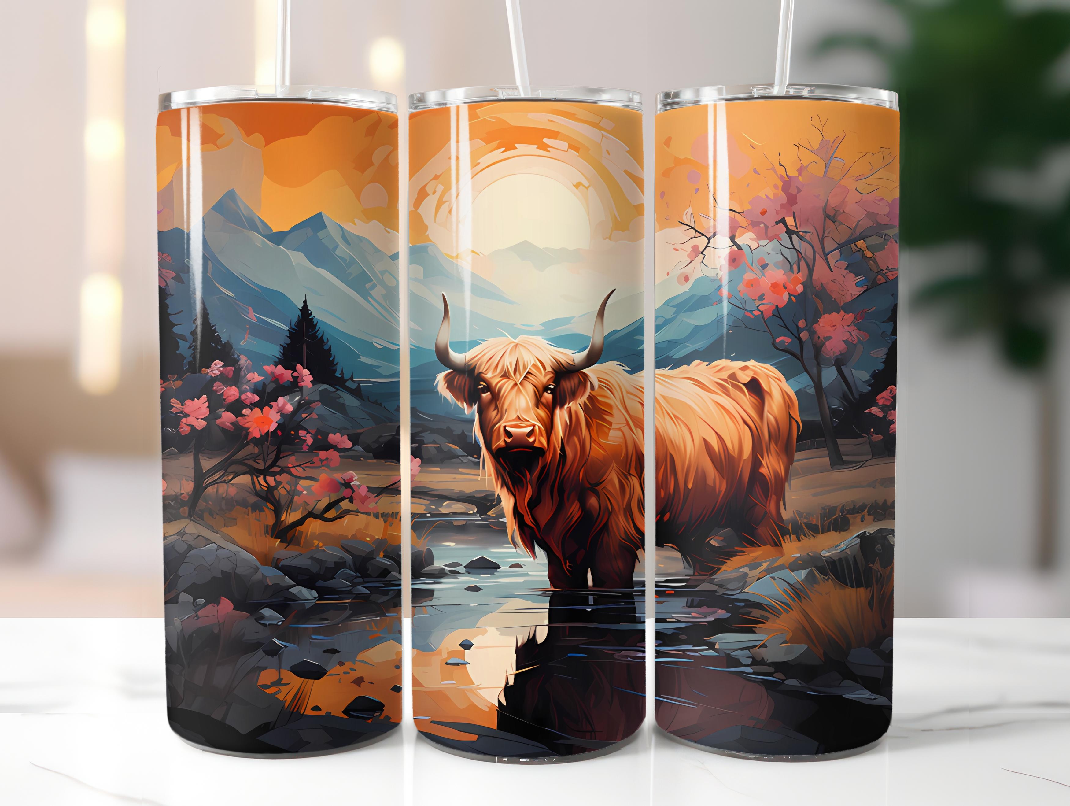 Highland Cow 3 Tumbler Wrap - CraftNest