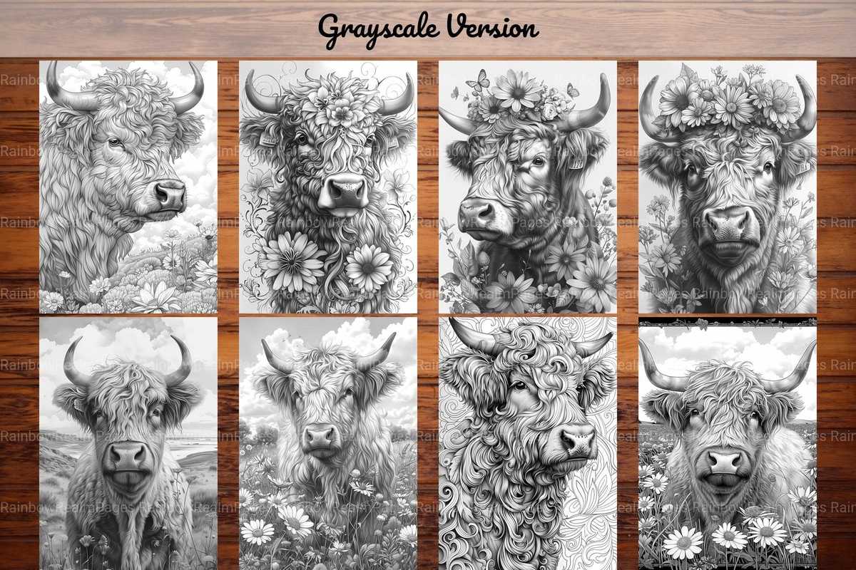 Highland Cow Easter Coloring Books - CraftNest