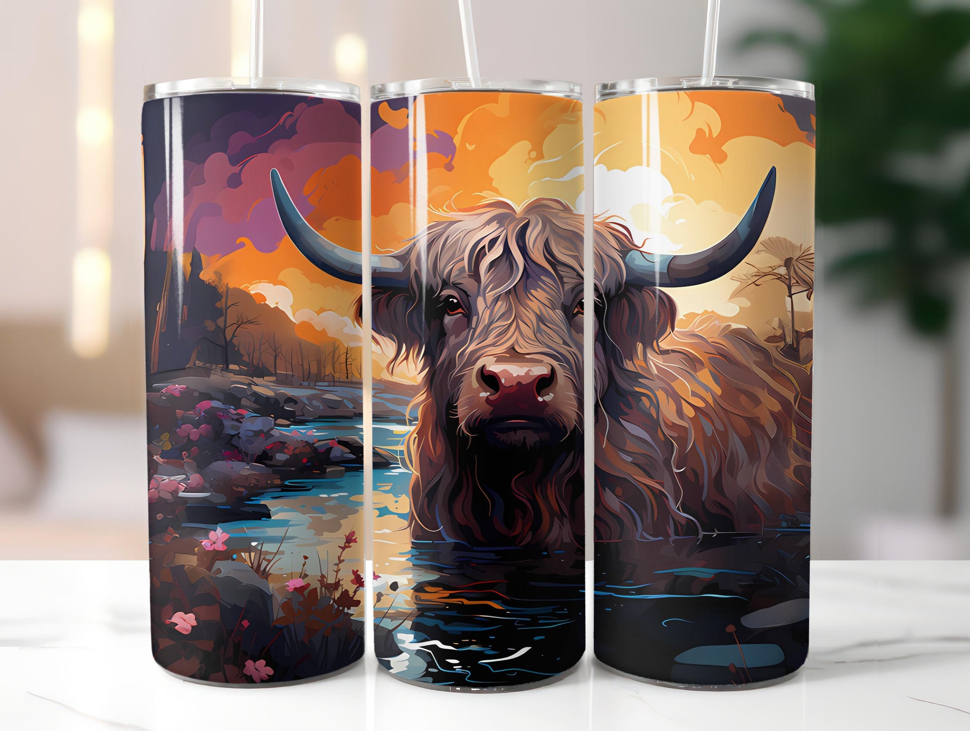 Highland Cow 4 Tumbler Wrap - CraftNest