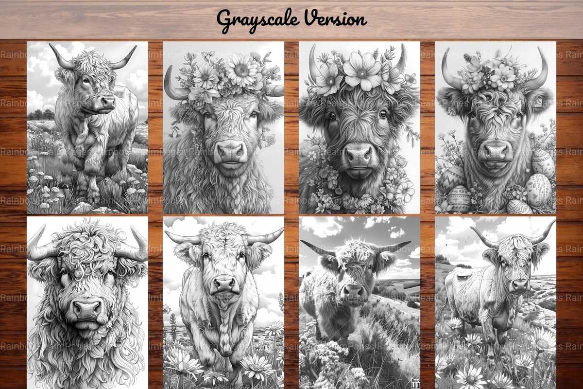 Highland Cow Easter Coloring Books - CraftNest