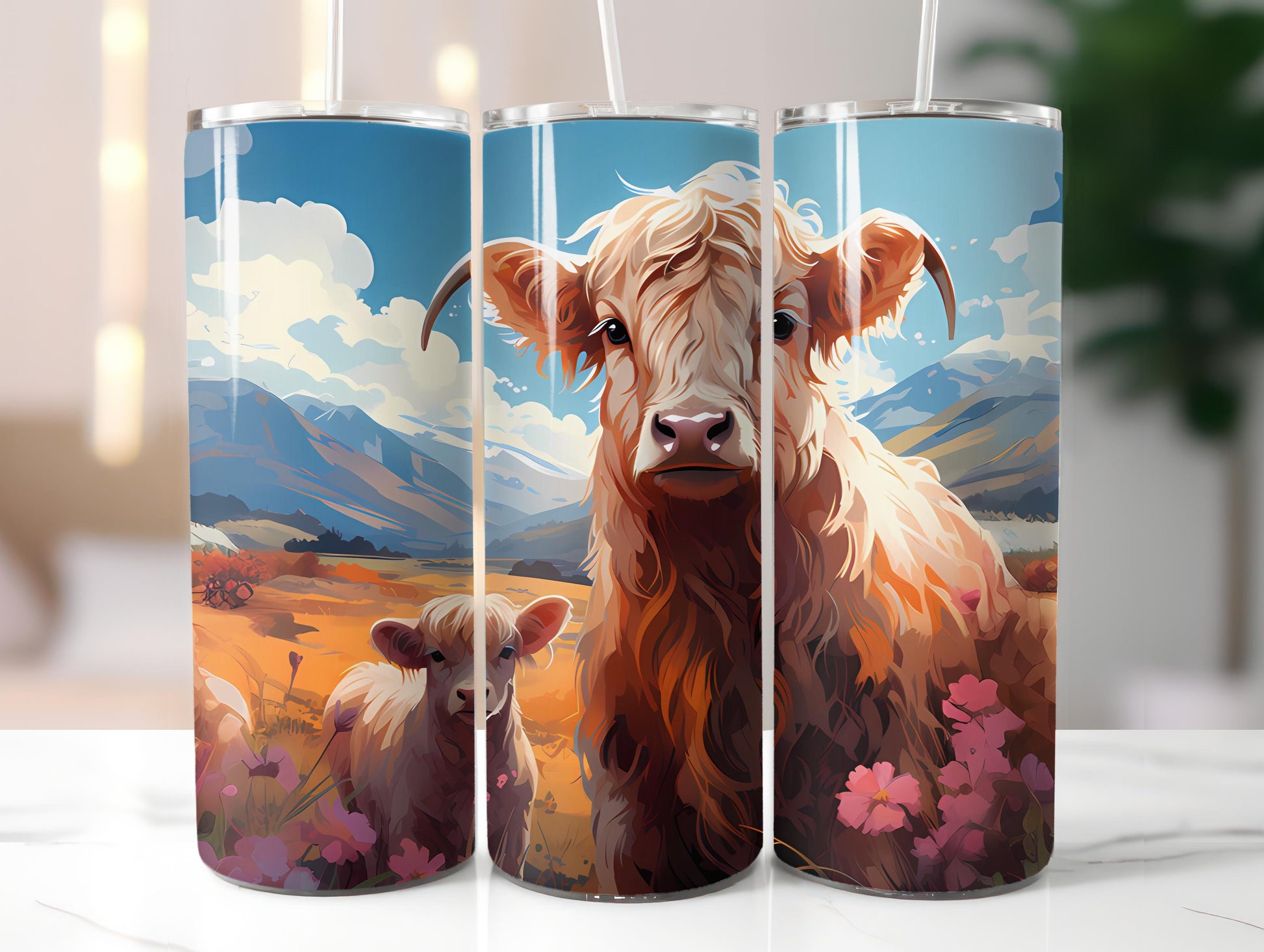 Highland Cow 4 Tumbler Wrap - CraftNest